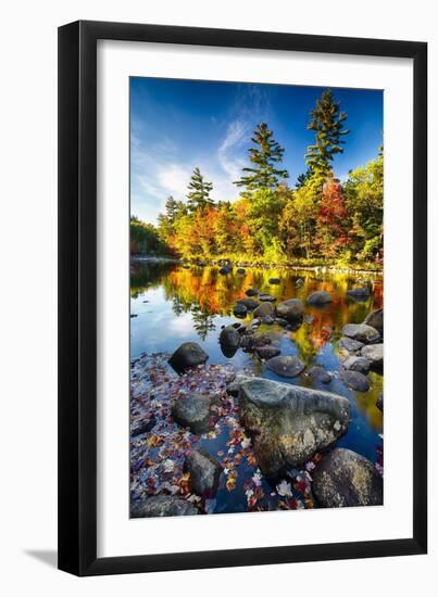 Swift River Autumn Reflections, New Hampshire-George Oze-Framed Premium Photographic Print