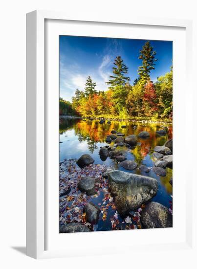 Swift River Autumn Reflections, New Hampshire-George Oze-Framed Photographic Print