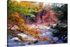 Swift River Autumn Scenic, New Hampshire-George Oze-Stretched Canvas