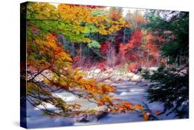 Swift River Autumn Scenic, New Hampshire-George Oze-Stretched Canvas