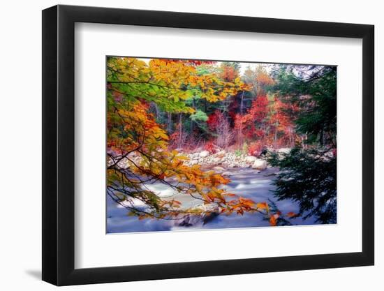 Swift River Autumn Scenic, New Hampshire-George Oze-Framed Premium Photographic Print