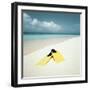 Swim Fins on the Beach-null-Framed Photographic Print