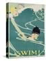 Swim! Poster-Anita Parkhurst-Stretched Canvas