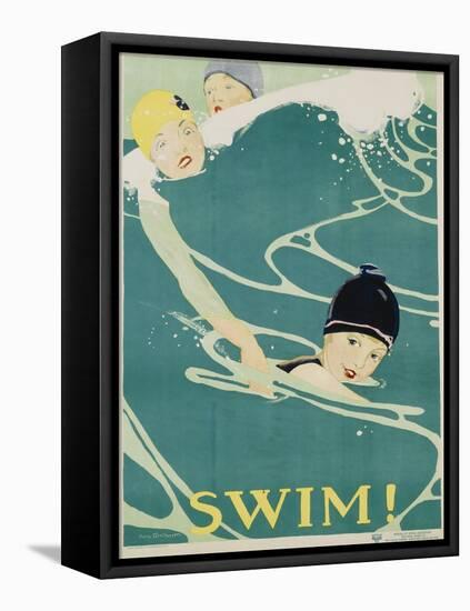 Swim! Poster-Anita Parkhurst-Framed Stretched Canvas