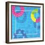 Swim Rings on Swimming Pool Water Background-ADELART-Framed Art Print
