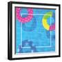 Swim Rings on Swimming Pool Water Background-ADELART-Framed Art Print