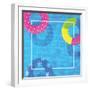 Swim Rings on Swimming Pool Water Background-ADELART-Framed Art Print