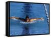 Swimmer Competing in a Butterfly Race-null-Framed Stretched Canvas