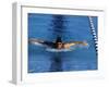 Swimmer Competing in a Butterfly Race-null-Framed Premium Photographic Print