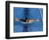 Swimmer Competing in a Butterfly Race-null-Framed Photographic Print