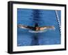 Swimmer Competing in a Butterfly Race-null-Framed Photographic Print
