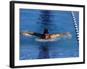 Swimmer Competing in a Butterfly Race-null-Framed Photographic Print