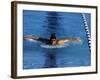 Swimmer Competing in a Butterfly Race-null-Framed Photographic Print