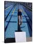 Swimmer Diving Off the Starting Blocks to Begin a Race-Steven Sutton-Stretched Canvas