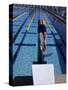 Swimmer Diving Off the Starting Blocks to Begin a Race-Steven Sutton-Stretched Canvas