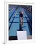 Swimmer Diving Off the Starting Blocks to Begin a Race-Steven Sutton-Framed Photographic Print