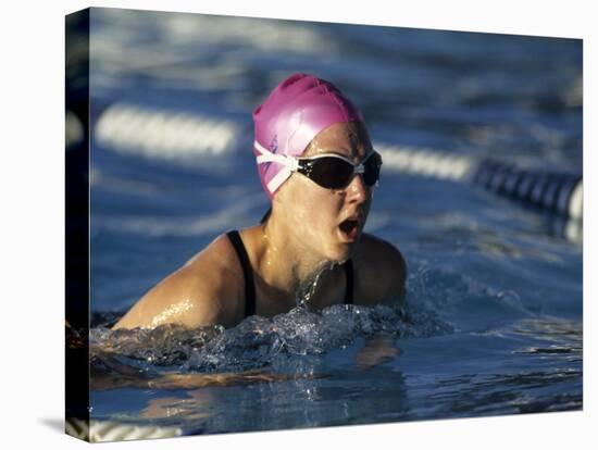 Swimmer Doing the Breaststroke-null-Stretched Canvas