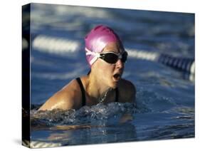 Swimmer Doing the Breaststroke-null-Stretched Canvas