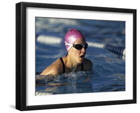 Swimmer Doing the Breaststroke-null-Framed Photographic Print