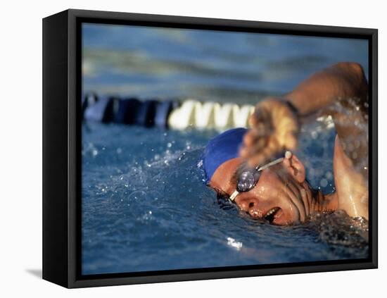 Swimmer Doing the Freestyle-null-Framed Stretched Canvas