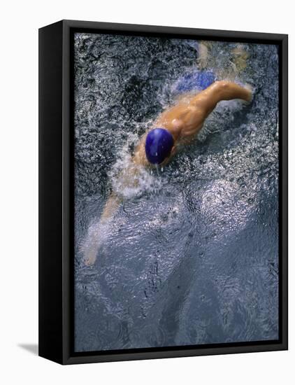 Swimmer Gliding Through the Water-null-Framed Stretched Canvas