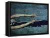 Swimmer in a Pool-null-Framed Stretched Canvas