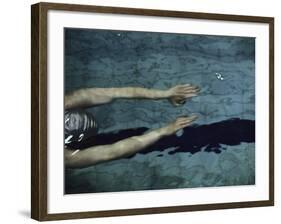 Swimmer in a Pool-null-Framed Photographic Print