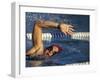 Swimmer in a Race-null-Framed Photographic Print