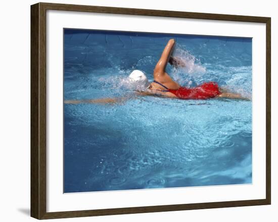 Swimmer in Red Suit-null-Framed Photographic Print