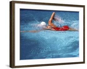 Swimmer in Red Suit-null-Framed Photographic Print