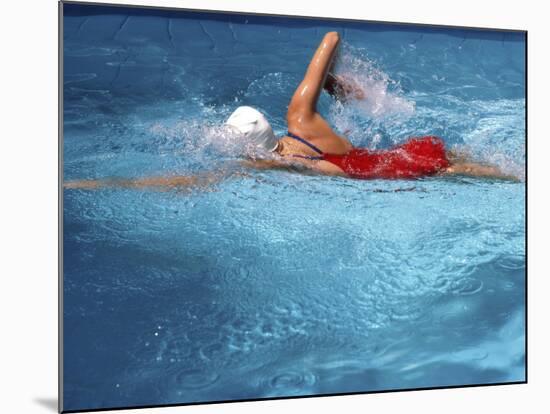 Swimmer in Red Suit-null-Mounted Photographic Print