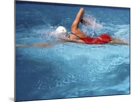 Swimmer in Red Suit-null-Mounted Photographic Print