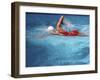 Swimmer in Red Suit-null-Framed Photographic Print