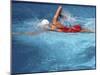 Swimmer in Red Suit-null-Mounted Photographic Print