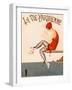 Swimmer on Diving Board, Illustration from La Vie Parisienne , 1920 (Colour Litho).-Georges Leonnec-Framed Premium Giclee Print