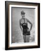 'Swimmer Shirley May France, Standing in the Ocean Wearing Her 