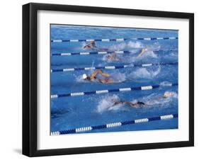 Swimmers Competing in a Race-null-Framed Premium Photographic Print