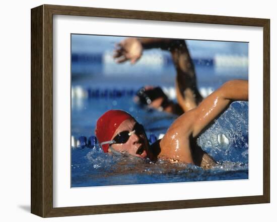 Swimmers Competing in a Race-null-Framed Photographic Print