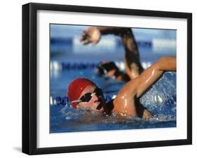 Swimmers Competing in a Race-null-Framed Photographic Print