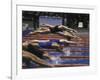 Swimmers Diving to Start a Race at Summer Olympics-null-Framed Photographic Print