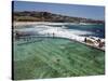 Swimmers Do Laps at Ocean Filled Pools Flanking the Sea at Sydney's Bronte Beach, Australia-Andrew Watson-Stretched Canvas