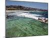 Swimmers Do Laps at Ocean Filled Pools Flanking the Sea at Sydney's Bronte Beach, Australia-Andrew Watson-Mounted Premium Photographic Print