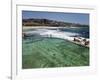 Swimmers Do Laps at Ocean Filled Pools Flanking the Sea at Sydney's Bronte Beach, Australia-Andrew Watson-Framed Photographic Print