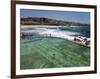 Swimmers Do Laps at Ocean Filled Pools Flanking the Sea at Sydney's Bronte Beach, Australia-Andrew Watson-Framed Photographic Print