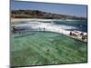 Swimmers Do Laps at Ocean Filled Pools Flanking the Sea at Sydney's Bronte Beach, Australia-Andrew Watson-Mounted Photographic Print