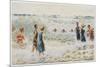 Swimmers Enjoying the Breakers on an Australian Beach-Percy F.s. Spence-Mounted Premium Giclee Print