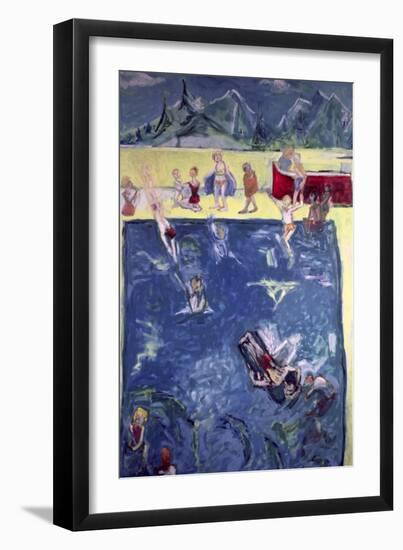 Swimmers in Wengen-Julie Held-Framed Giclee Print