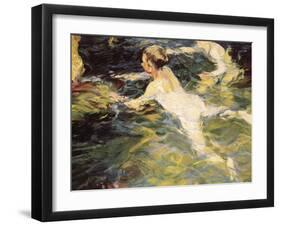 Swimmers, Javea-Joaquín Sorolla y Bastida-Framed Art Print