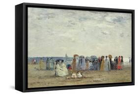 Swimmers on Trouville Beach, 1869-Eugene Louis Boudin-Framed Stretched Canvas