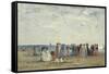 Swimmers on Trouville Beach, 1869-Eugene Louis Boudin-Framed Stretched Canvas